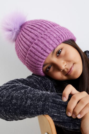 Niñas - Gorro de punto - violeta