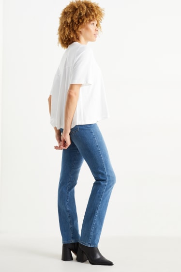 Femmes - Straight jean - high waist - jean bleu
