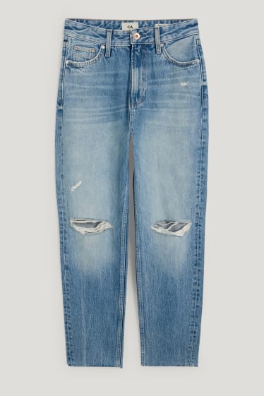 Dames - Mom jeans - high waist - jeanslichtblauw