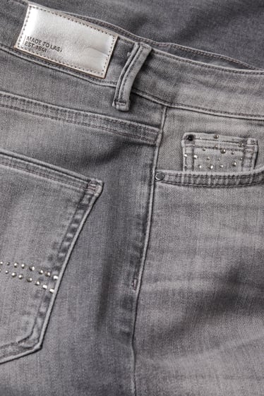 Damen - Straight Jeans - Mid Waist - jeans-grau