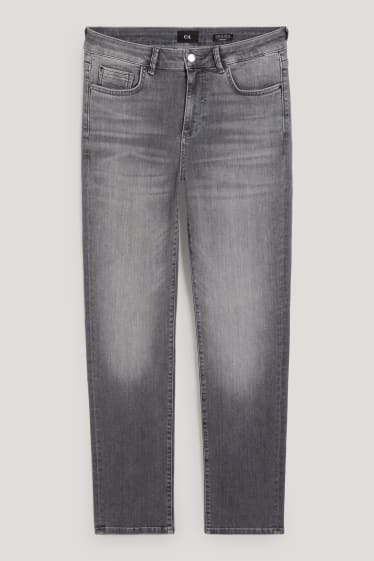 Damen - Straight Jeans - Mid Waist - jeans-grau