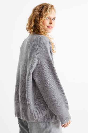 Women - Cashmere cardigan - gray