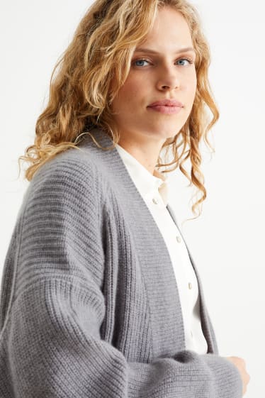 Women - Cashmere cardigan - gray