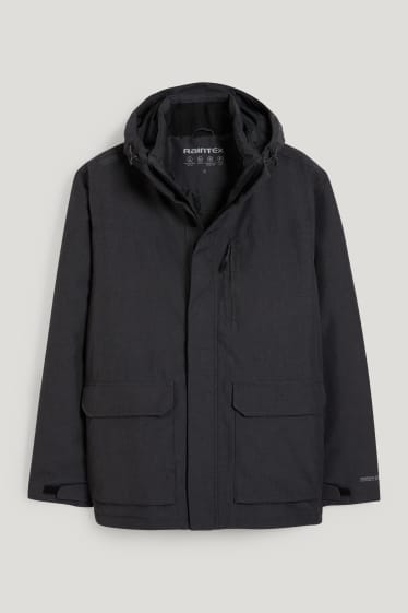 Herren - Softshelljacke mit Kapuze - dunkelgrau