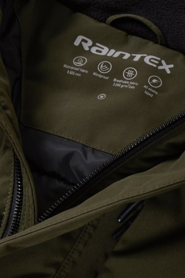 Herren - Regenjacke mit Kapuze - dunkelgrün
