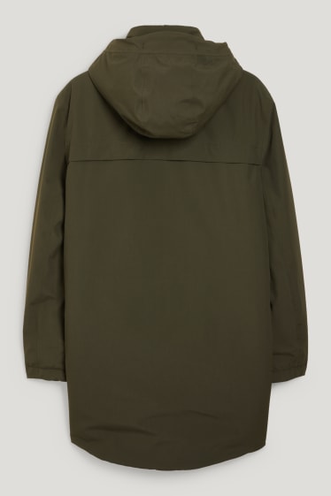Herren - Regenjacke mit Kapuze - dunkelgrün
