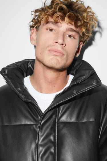 Clockhouse Boys - Quilted jacket - faux leather - black