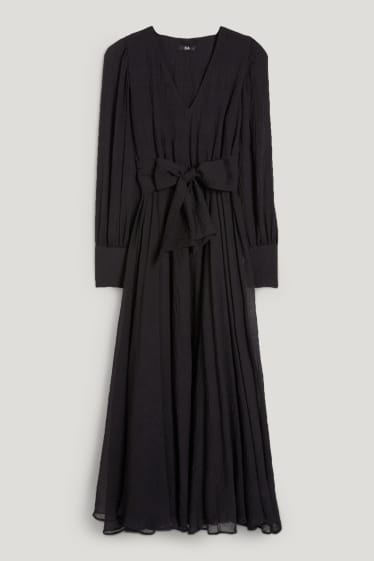 Damen - Fit & Flare Kleid - schwarz