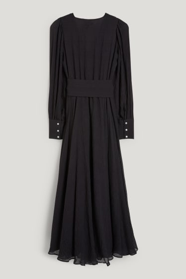 Damen - Fit & Flare Kleid - schwarz
