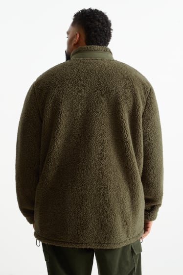 Men XL - Teddy fur jacket - green