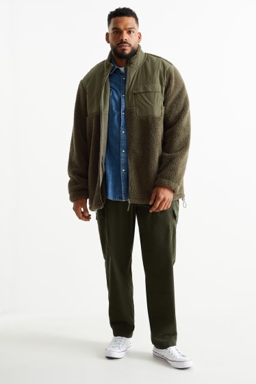 Men XL - Teddy fur jacket - green