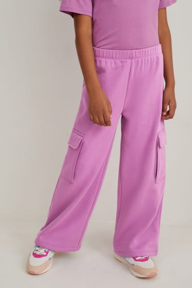 Filles - Pantalon de jogging cargo - violet clair