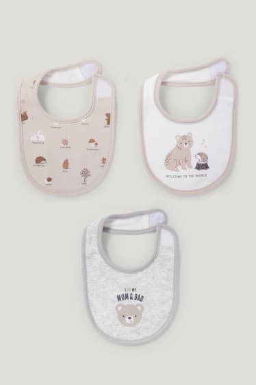 Baby Girls - Multipack of 3 - baby bib - snow white