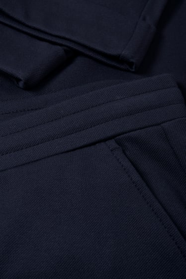 Women - Cloth trousers - mid-rise waist - tapered fit - dark blue
