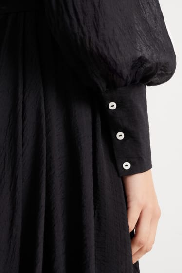 Damen - Fit & Flare Kleid - schwarz