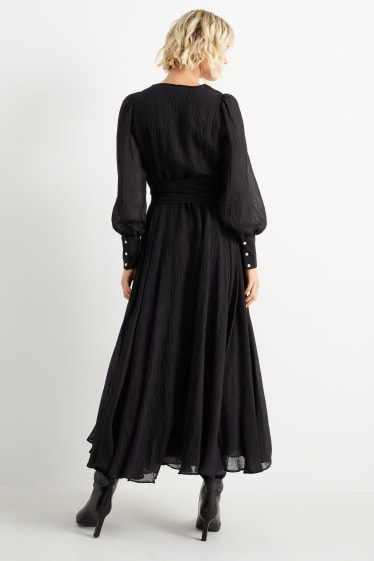 Damen - Fit & Flare Kleid - schwarz