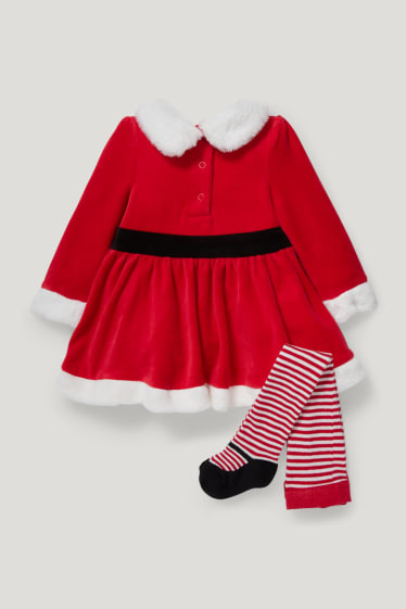 Baby Girls - Baby Christmas outfit - 2 piece - dark red