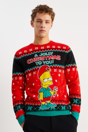 Clockhouse Boys - Weihnachtspullover - Die Simpsons - rot