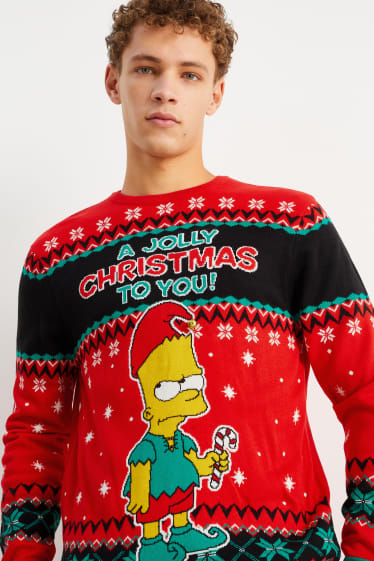 Clockhouse Boys - Weihnachtspullover - Die Simpsons - rot
