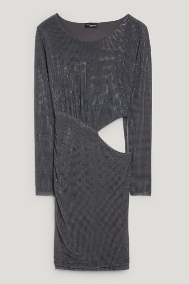 Clockhouse Girls - CLOCKHOUSE - Figurbetontes Kleid mit Cut-Out - grau