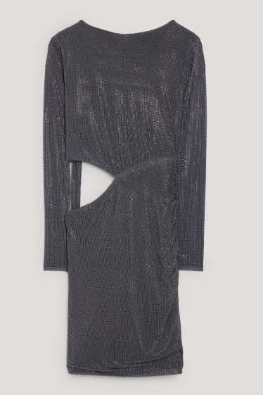 Clockhouse Girls - CLOCKHOUSE - Figurbetontes Kleid mit Cut-Out - grau