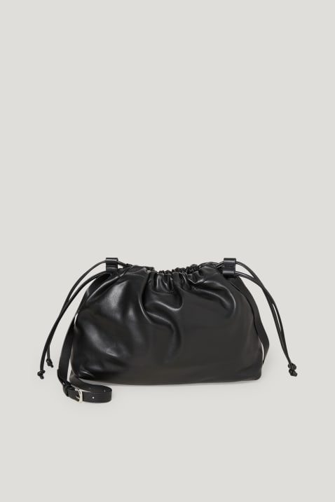 Umhänge-Beuteltasche aus Lederimitat