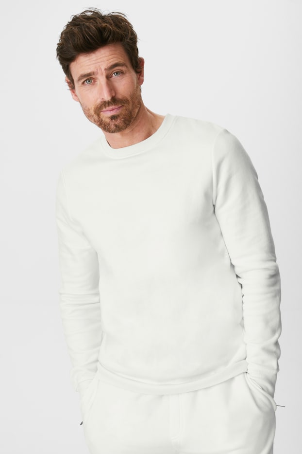 Herren - Sweatshirt - Bio-Baumwolle - weiß