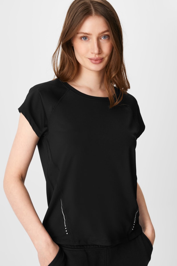 Kobiety - T-shirt funkcyjny - z recyklowanego materiału - czarny