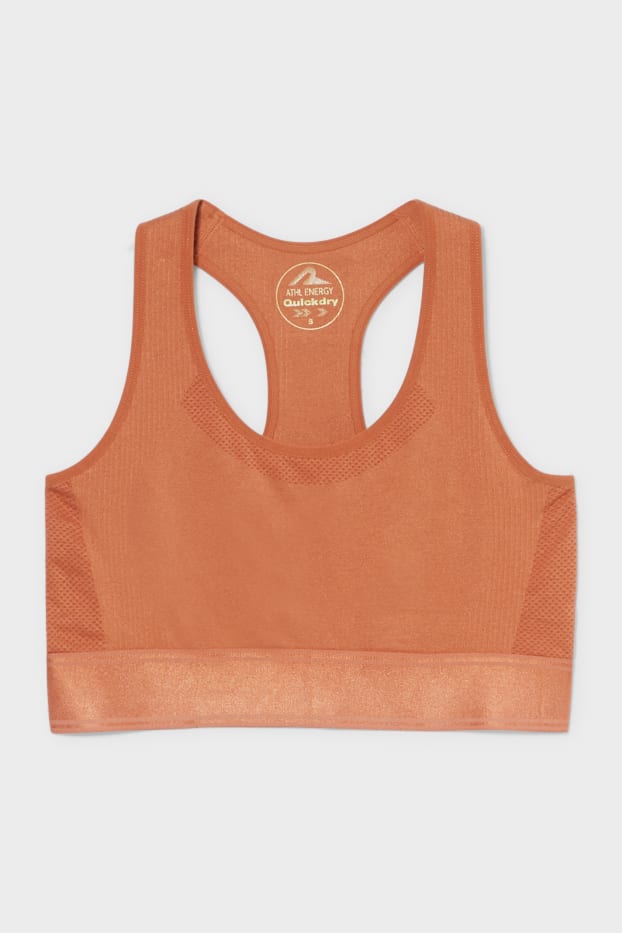 Dames - Sport-bh - gewatteerd - yoga - gerecycled - oranje