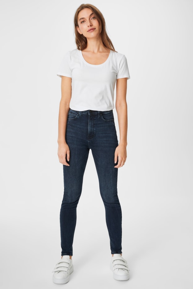 Dámské - Skinny jeans - z recyklovaného materiálu - džíny - tmavomodré