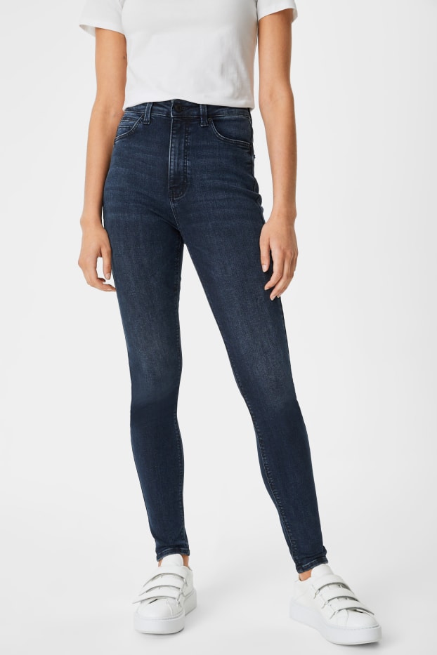 Dámské - Skinny jeans - z recyklovaného materiálu - džíny - tmavomodré