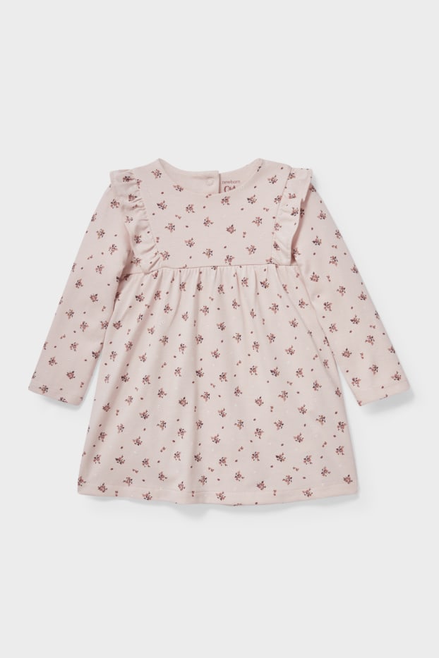 Exklusiv Online - Baby-Kleid mit Body - Bio-Baumwolle - geblümt - rosa