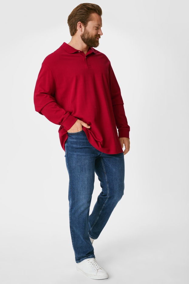 Mężczyźni XL - Koszulka polo - bawełna bio - ciemnoczerwony