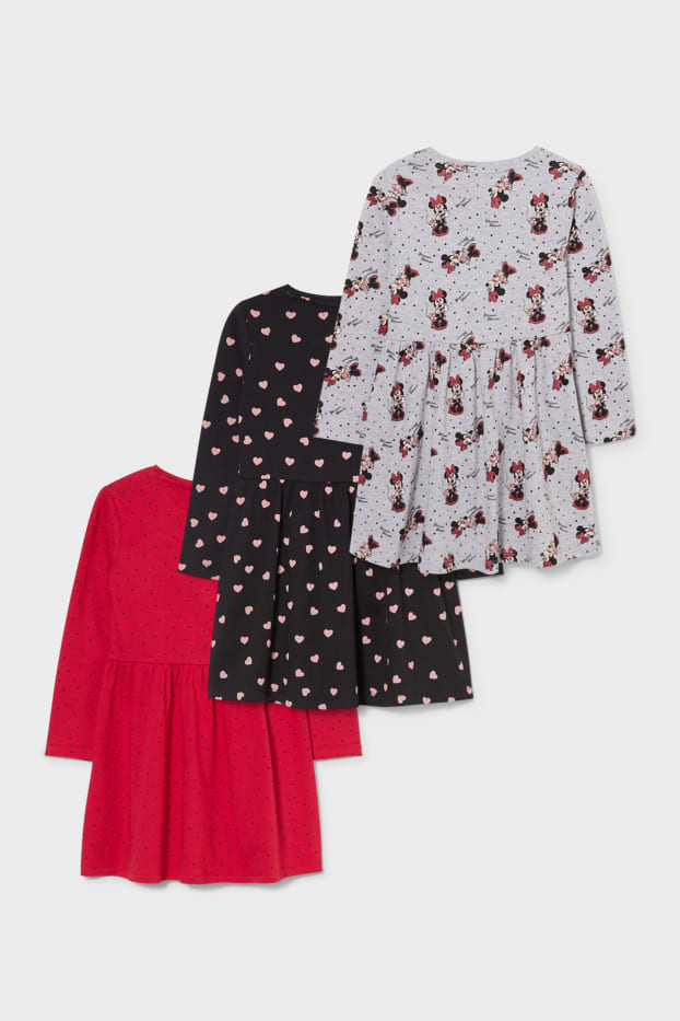 Toddler Girls - Set van 3 - Minnie Mouse - jurk - zwart / rood