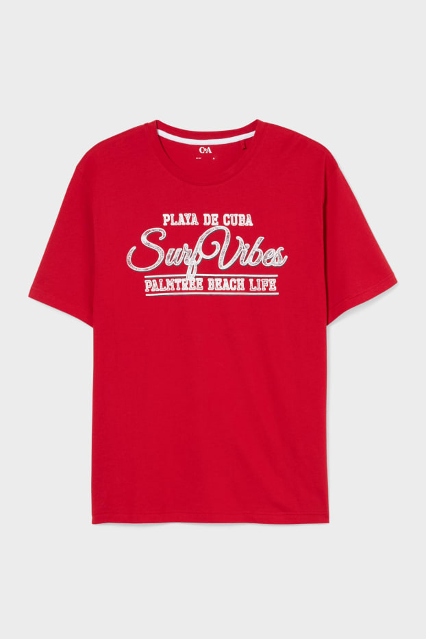 Men - T-shirt - organic cotton - red