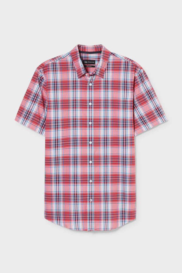 Heren - Overhemd - regular fit - Kent - geruit - rood