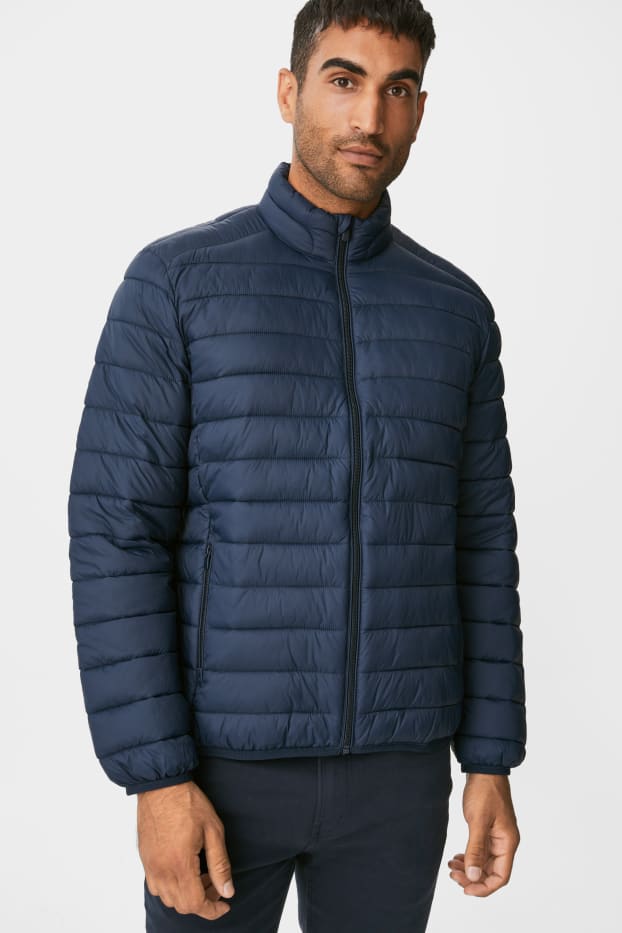 Men - Quilted jacket - recycled - dark blue