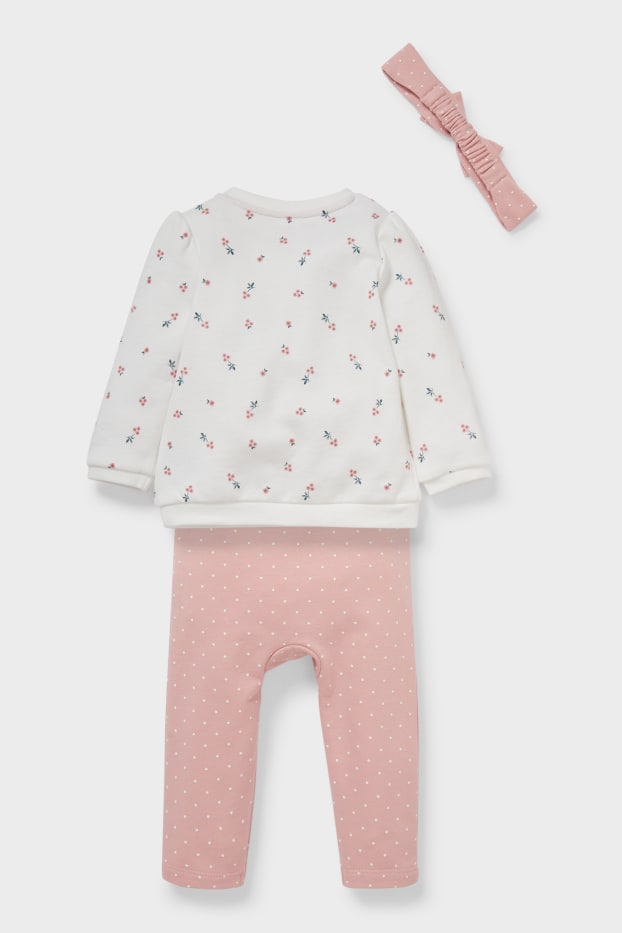 Bebés niñas - Minnie Mouse - conjunto para bebé - 3 piezas - blanco / rosa