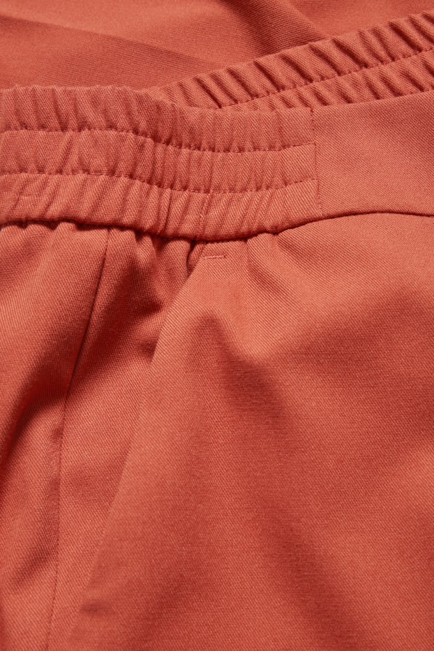 Femmes - Pantalon de bureau - slim fit - matière recyclée - orange-rouge