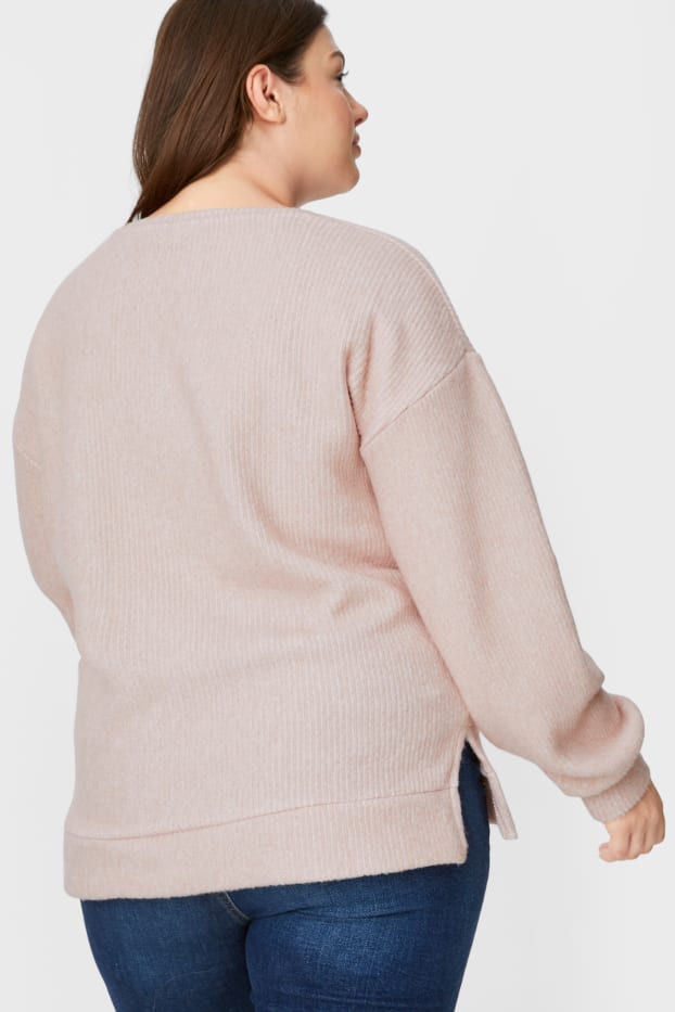 Kobiety XL - CLOCKHOUSE - bluza - jasnoróżowy-melanż
