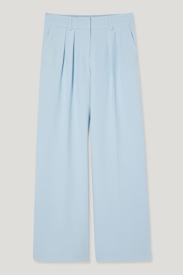 Femmes - Pantalon - jambes larges - bleu clair