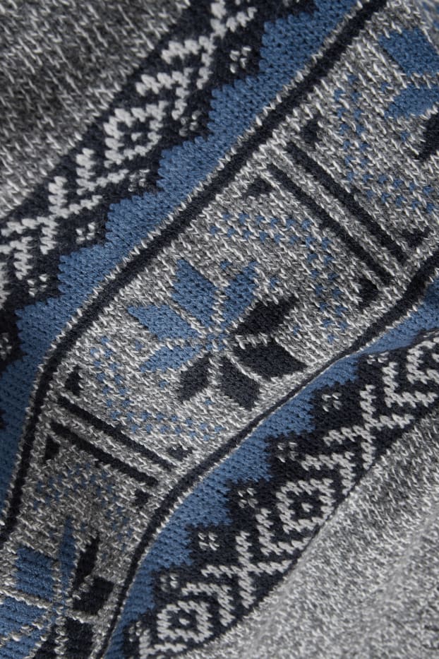 Mężczyźni - Sweter - materiał z recyklingu - szary-melanż