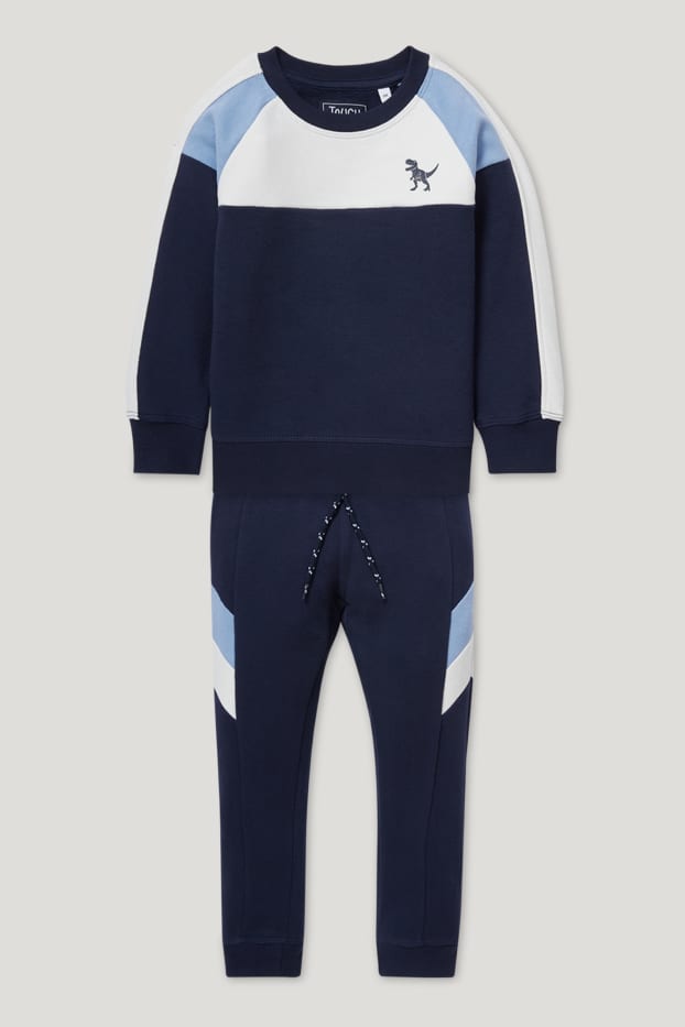 Garçons - Ensemble - sweat-shirt et pantalon de jogging - deux pièces - bleu foncé