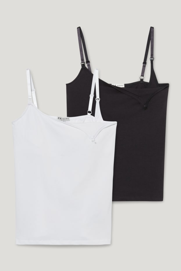 Mujer - Pack de 2 - tops de lactancia - algodón orgánico - blanco / negro
