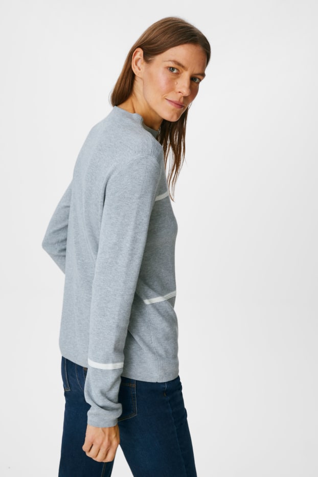 Damen - Pullover - recycelt - hellgrau-melange