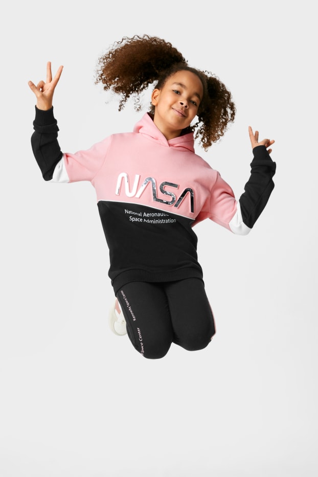 Kids Girls - NASA - bluza i legginsy - motyw AR - jasnoróżowy