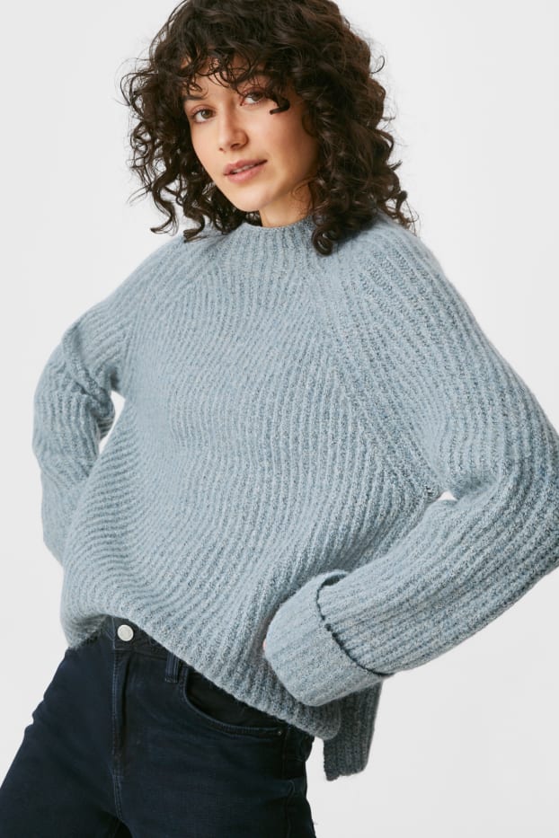 Kobiety - Sweter - materiał z recyklingu - jasnoniebieski