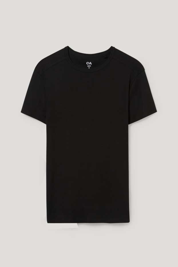 Uomo - T-shirt - cotone biologico - nero
