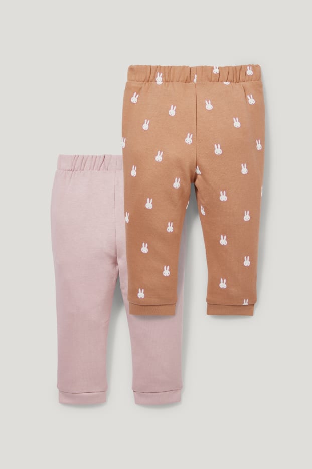 Bebés niñas - Pack de 2 - Miffy - pantalones de deporte para bebé - rosa