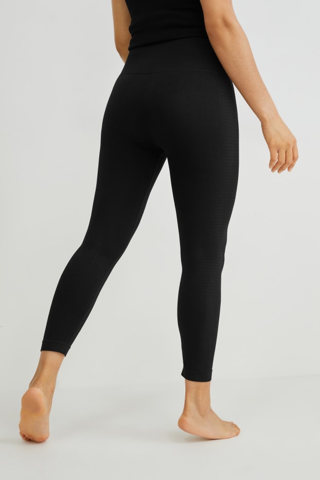 Damen - Funktions-Leggings - Yoga - recycelt - schwarz